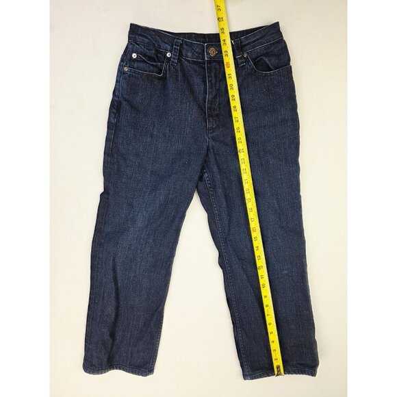 St. John Sport Size 4 Womens 25" Inseam Embroidered Pocket Logo Blue Denim Jeans - Picture 12 of 13
